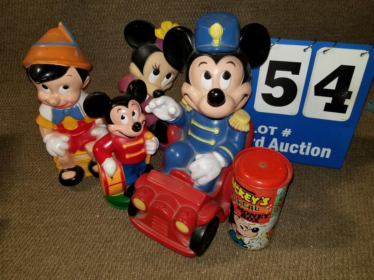 Six Disney coin banks