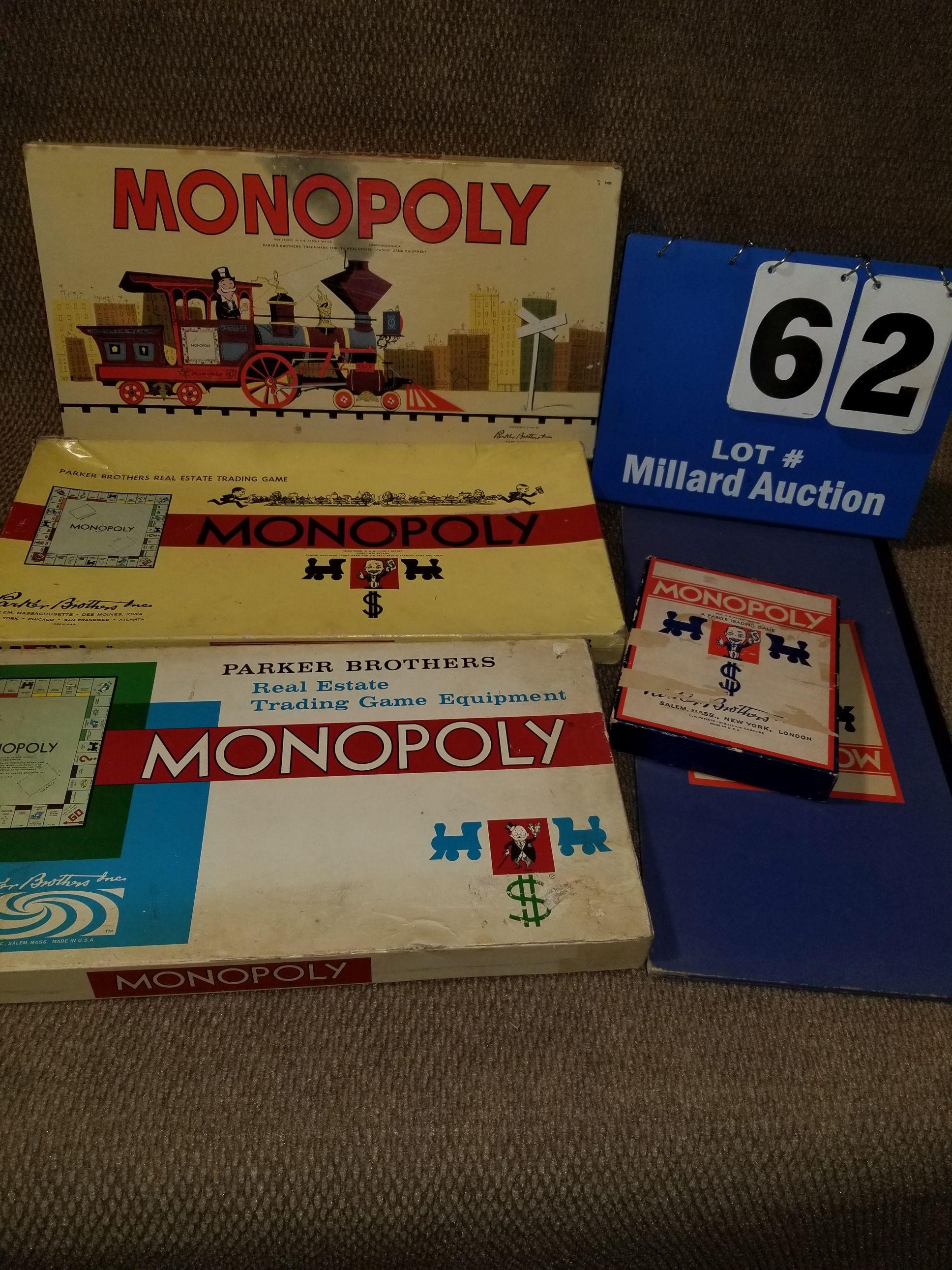 4 Vintage Monopoly Games