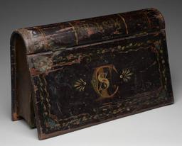 Early Decorated Wooden Book Box