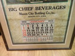 "big Chief Beverages" 1934 Calendar