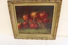 OIL ON CANVAS OF APPLES