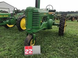 JOHN DEERE A, 586682, 1947, SINGLE FRONT, NEW RUBBER, RUNS, RESTORED