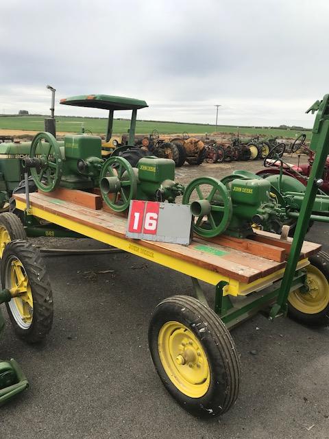 JOHN DEERE 1.5 HP, 3 HP & 6 HP ENGINES ON TRAILER