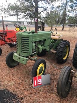 JOHN DEERE M, 13710, WITH MOWER, ORIGINAL, RUNS