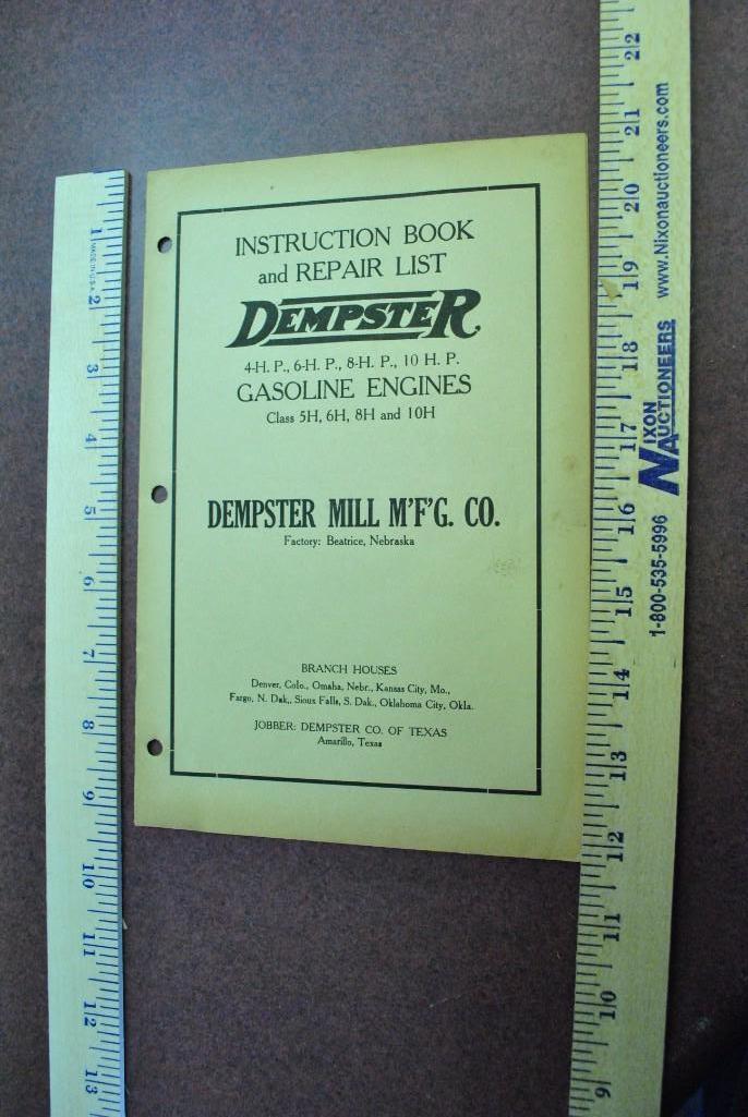 Dempster Instruction Book and Repair List