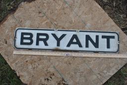 Bryant Porcelian Street Sign