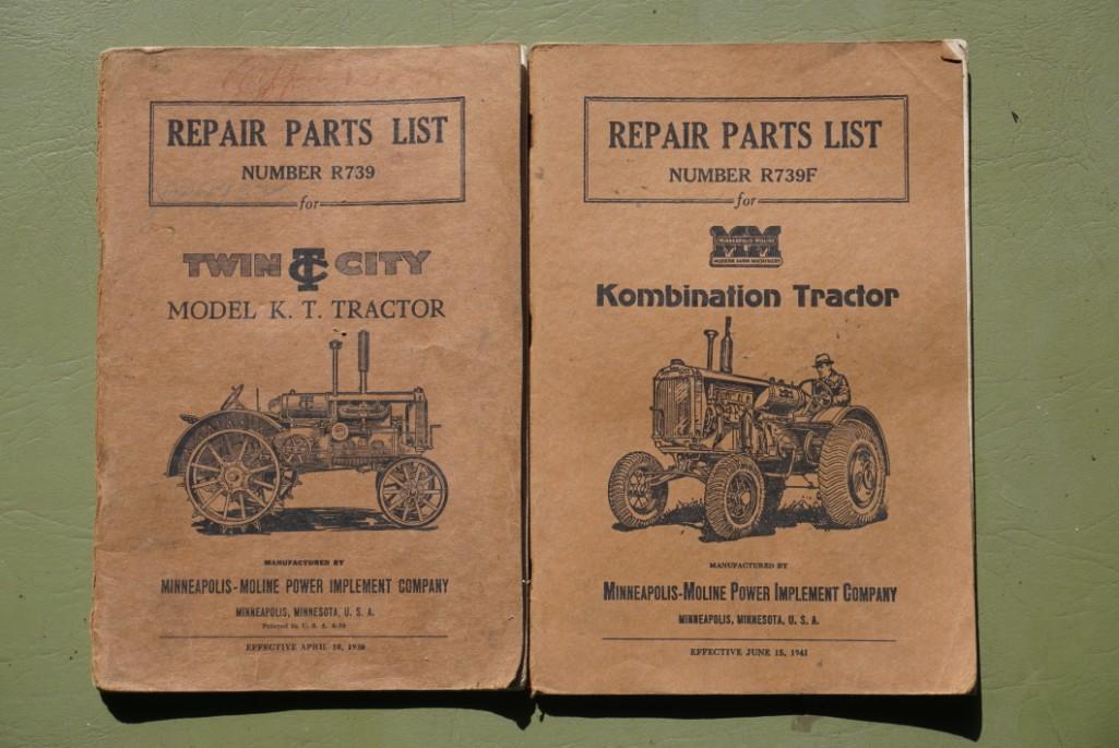 Two Repair parts list for Twin City tractor