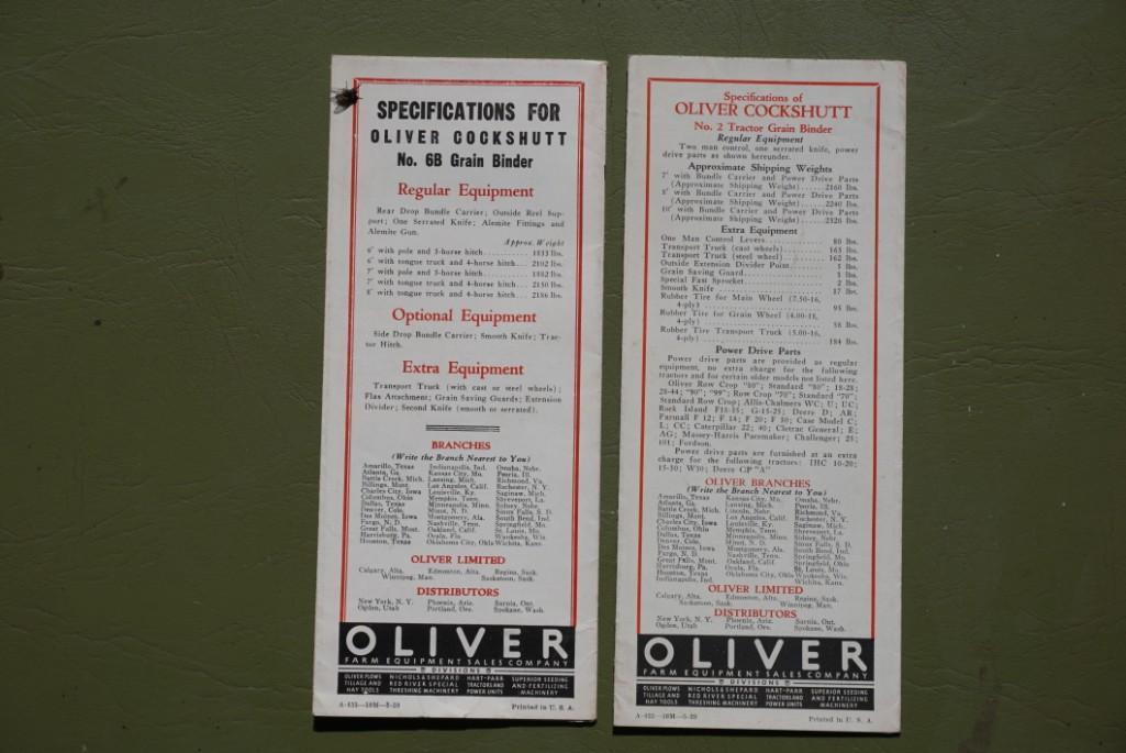 Two Oliver Cockshutt booklets