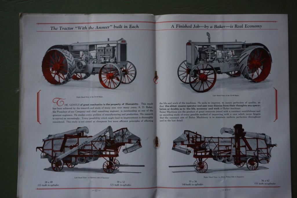 The Baker Line - Gas Engines, Steam Engines, & Grain Threshers.