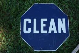 Porcelain "Clean" Sign