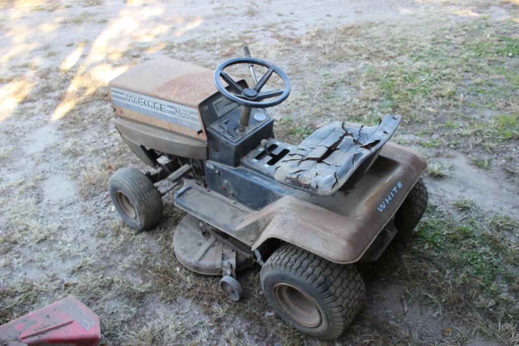 White Garden Tractor