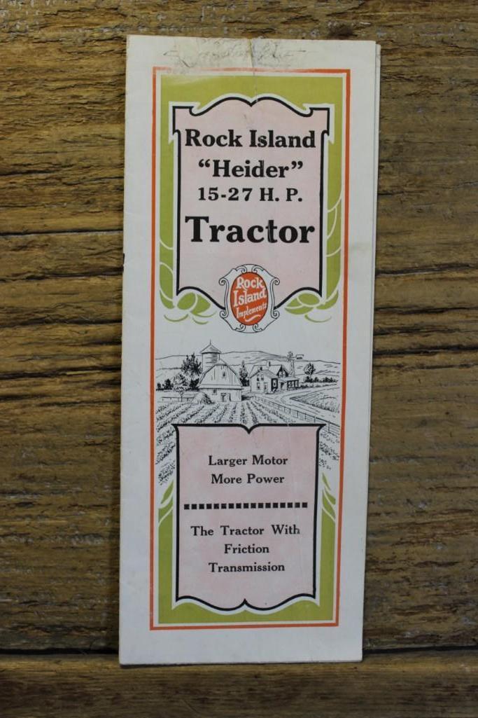 Rock Island "Heider" 15-27 HP Tractor Fold Out Brochure