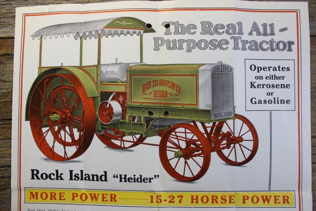 Rock Island "Heider" 15-27 HP Tractor Fold Out Brochure