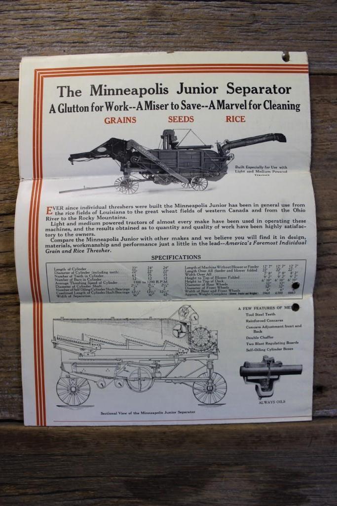 The Minneapolis Threshing Machine Company Folded Brochure