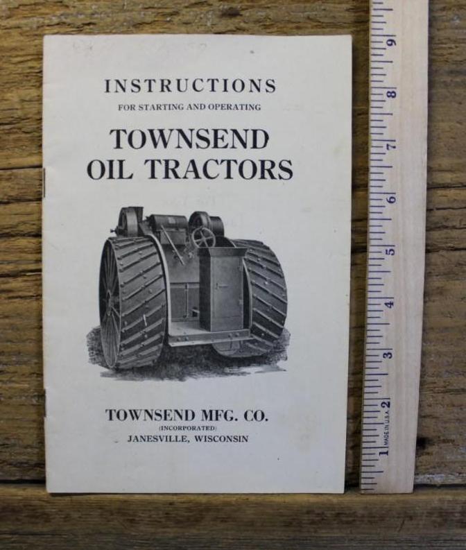Instructions For Starting And Operating Townsend Oil Tractors