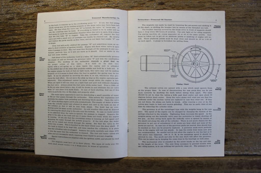 Instructions For Starting And Operating Townsend Oil Tractors