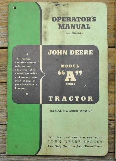 John Deere Model A Manual