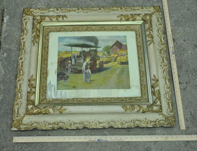 Framed J.I Case Threshing Scene