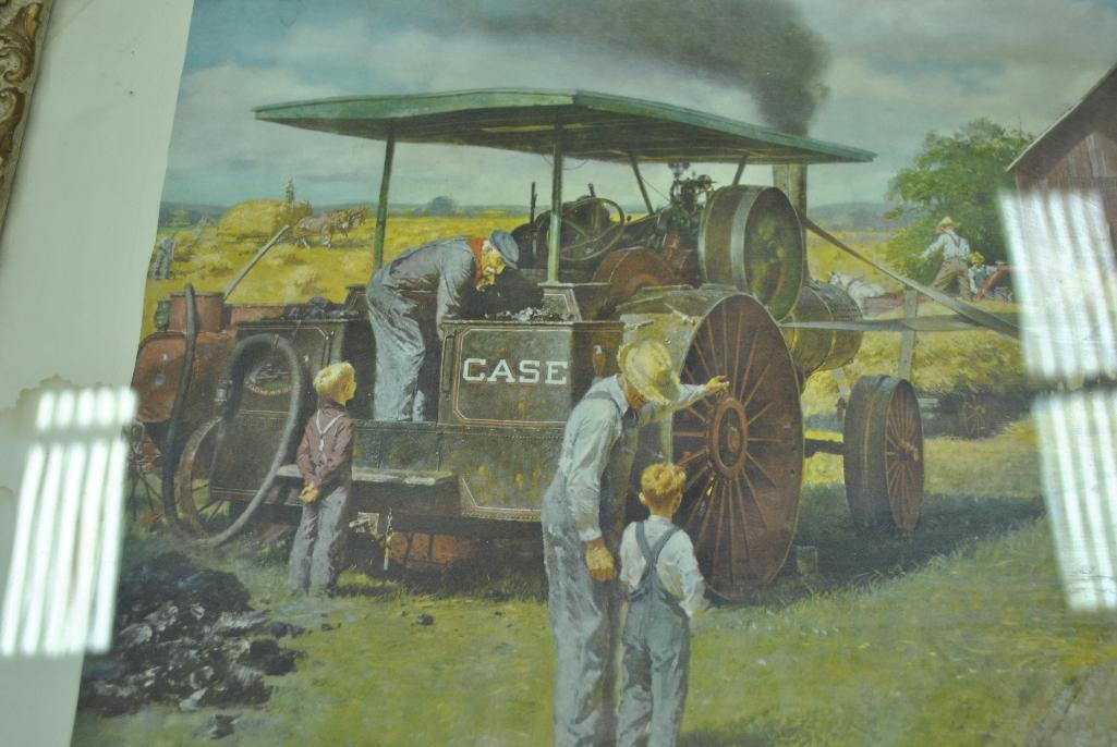 Framed J.I Case Threshing Scene