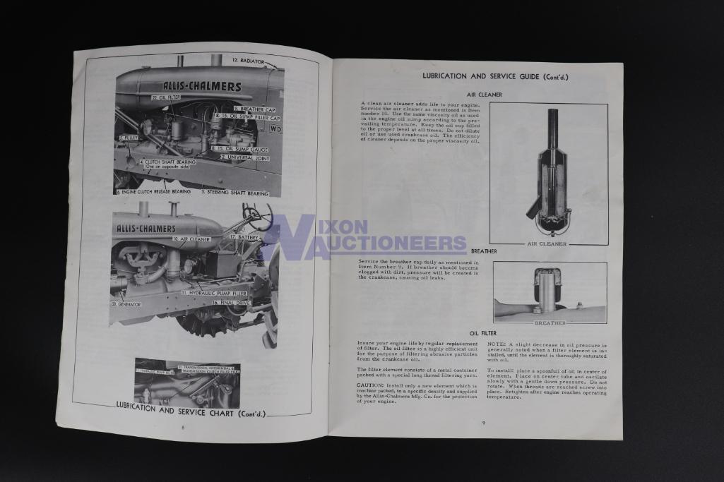 Operating Instructions for Allis-Chalmers WD45 and WD-52 & WD-53 Pick-Up Plows