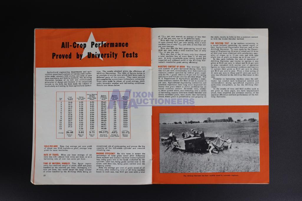 Allis-Chalmers Safer - Surer Farming With The Model "60" All-Crop Harvester