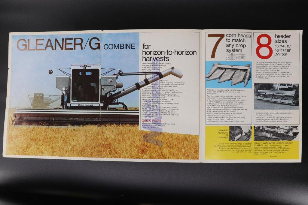 Eight Assorted Allis-Chalmers and Gleaner Combine Models K, F, G, & C Dealership Brochures