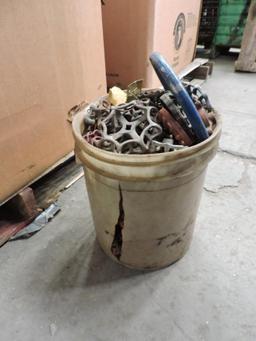 Misc. bucket of valve handles