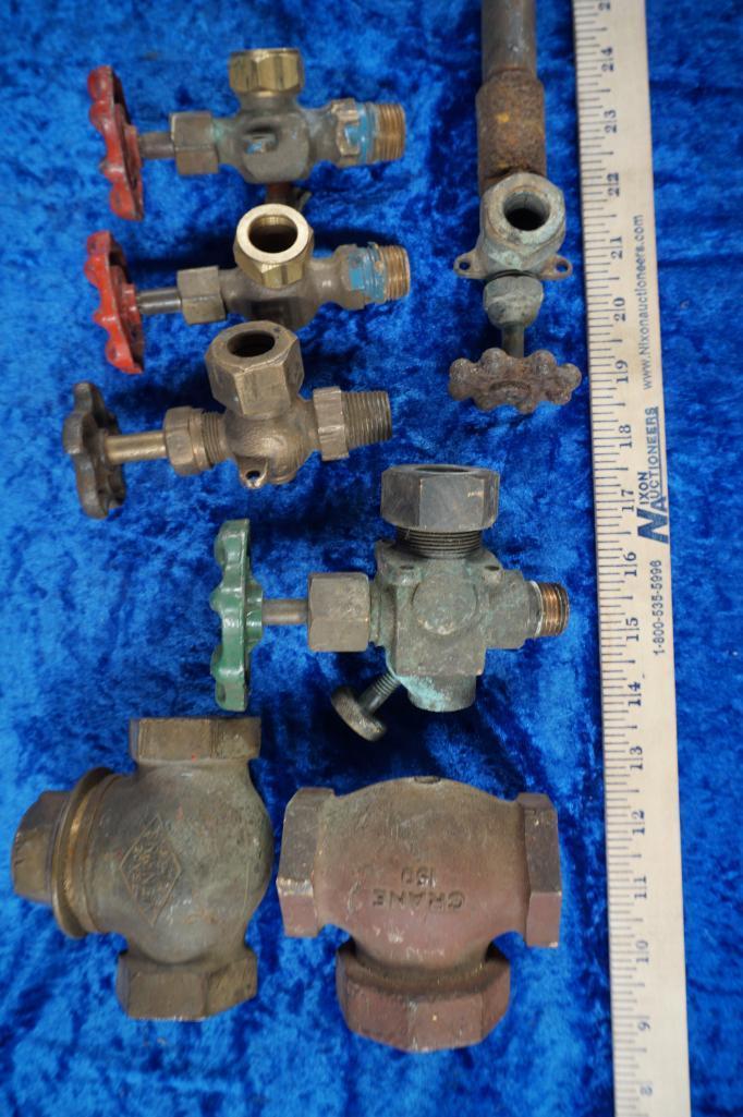 Assorted Brass Site Glass Valves, Brass Check Valves