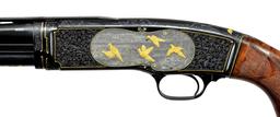 ANGELO BEE GOLD INLAID WINCHESTER 42 PUMP SHOTGUN.