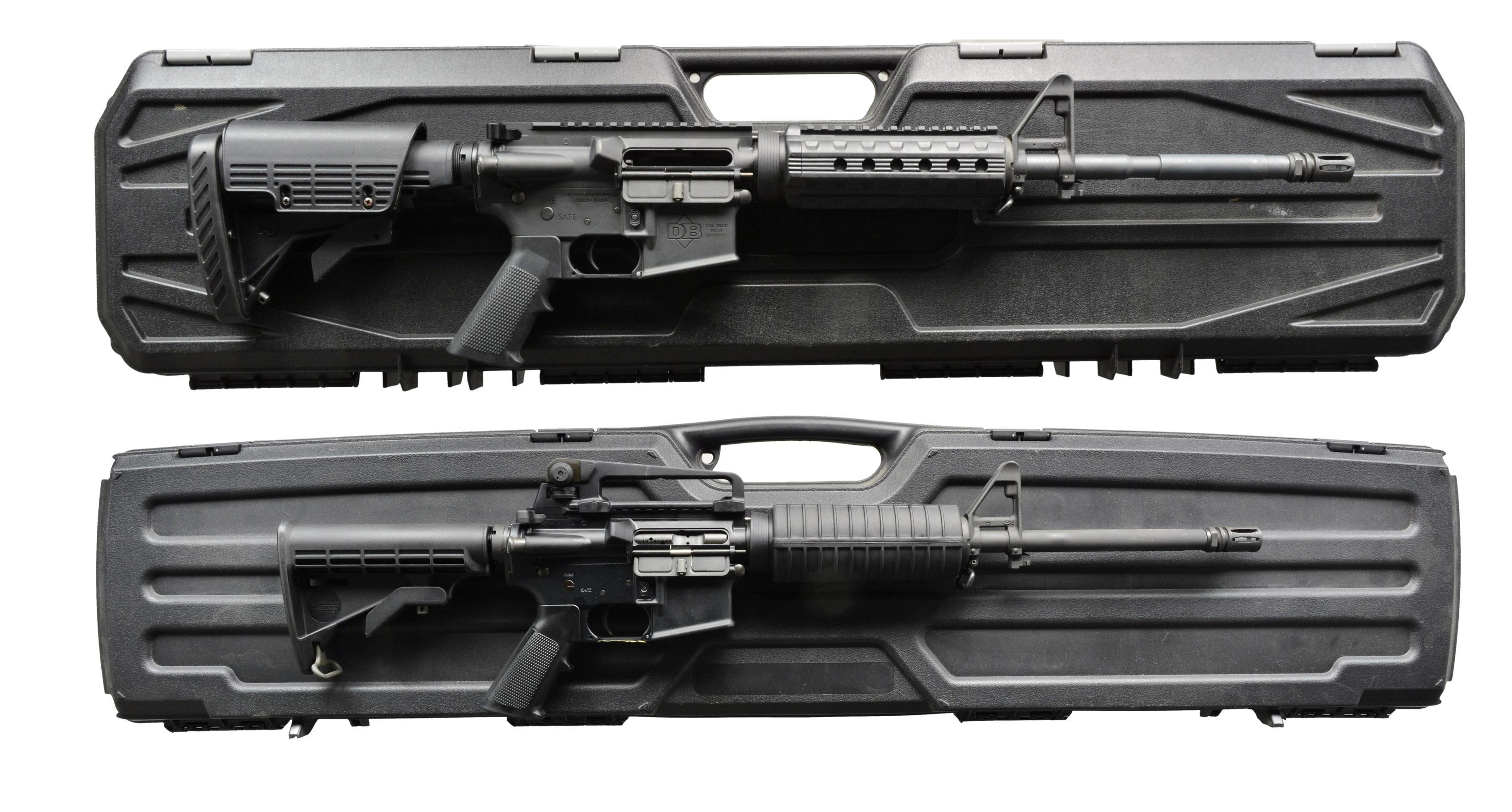 2 AR-15 STYLE SEMI AUTO CARBINES.