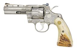 AUGIE LOPRINZI ENGRAVED COLT PYTHON DA REVOLVER.