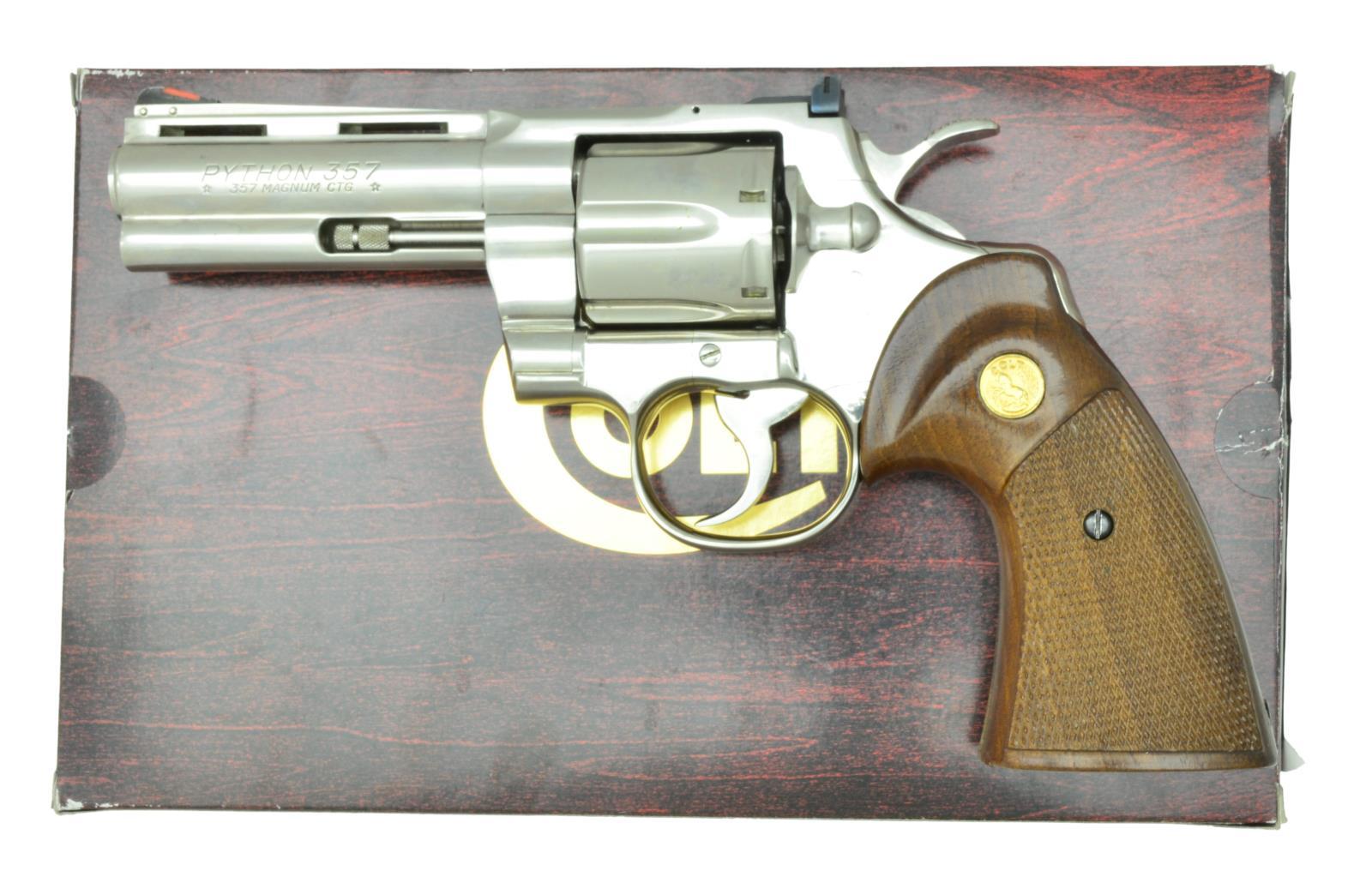 COLT PYTHON POLISHED NICKEL DA REVOLVER.