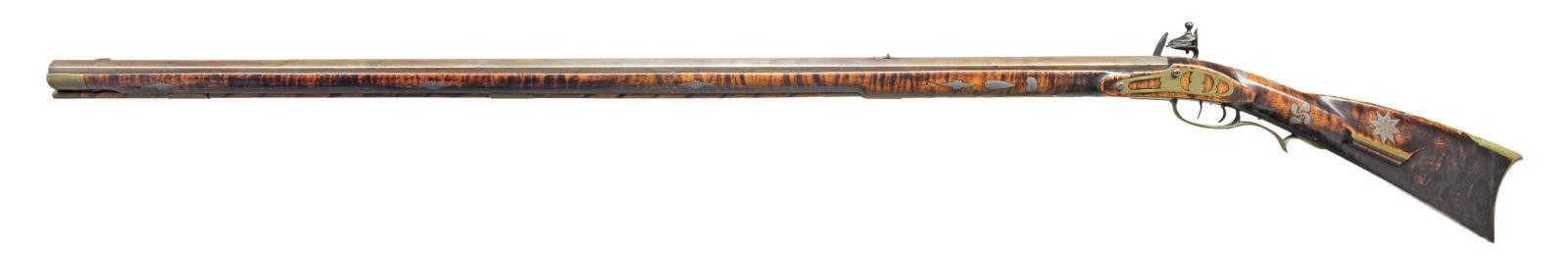 EXTREMELY DECORATED CURLY MAPLE CARVED RIFLE