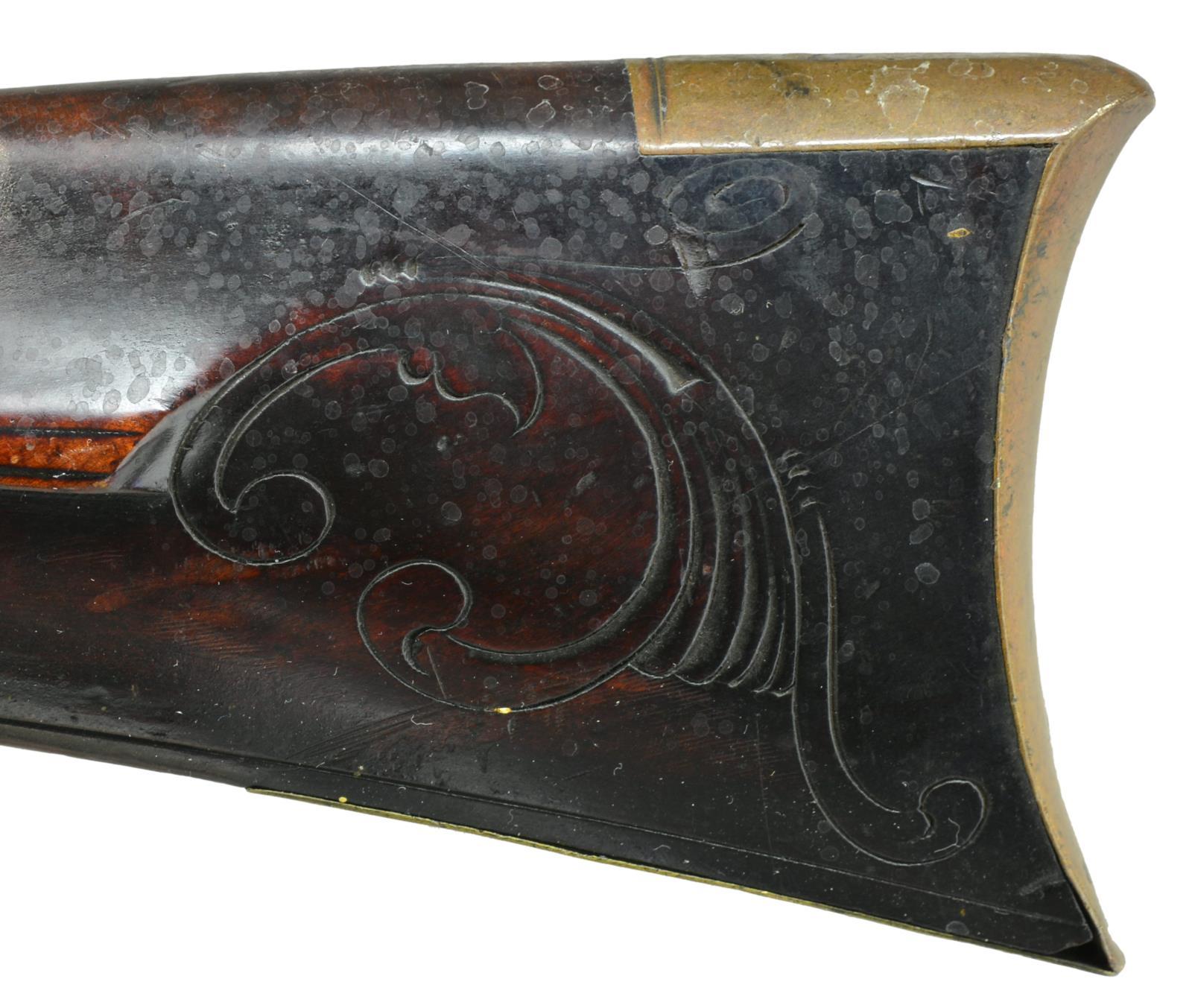 VERY NICE FLINTLOCK RIFLE BY GEORGE SMITH FROM NEW