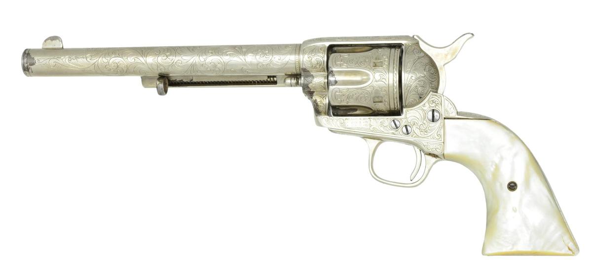 COLT BLACK POWDER FRAME ENGRAVED SAA REVOLVER.