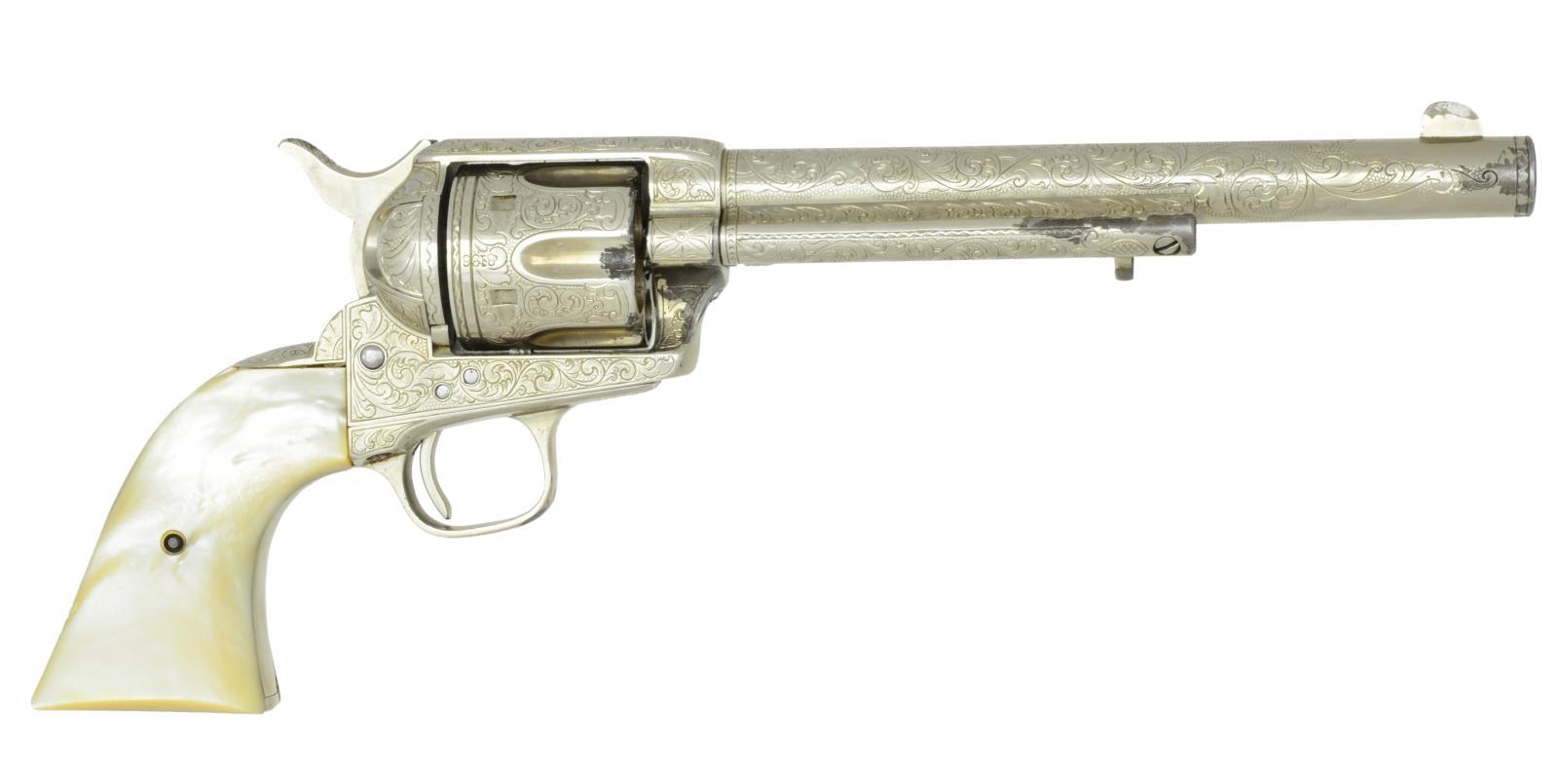 COLT BLACK POWDER FRAME ENGRAVED SAA REVOLVER.