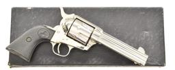 NICKEL PLATED COLT 2ND GEN. SAA REVOLVER WITH BOX.