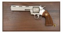 NICKEL PLATED COLT PYTHON DOUBLE ACTION REVOLVER