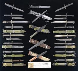 LOT OF ASSORTED BAYONETS & KNIVES.