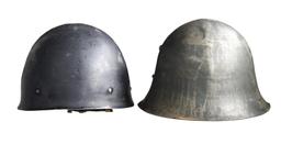 2 EUROPEAN HELMETS.