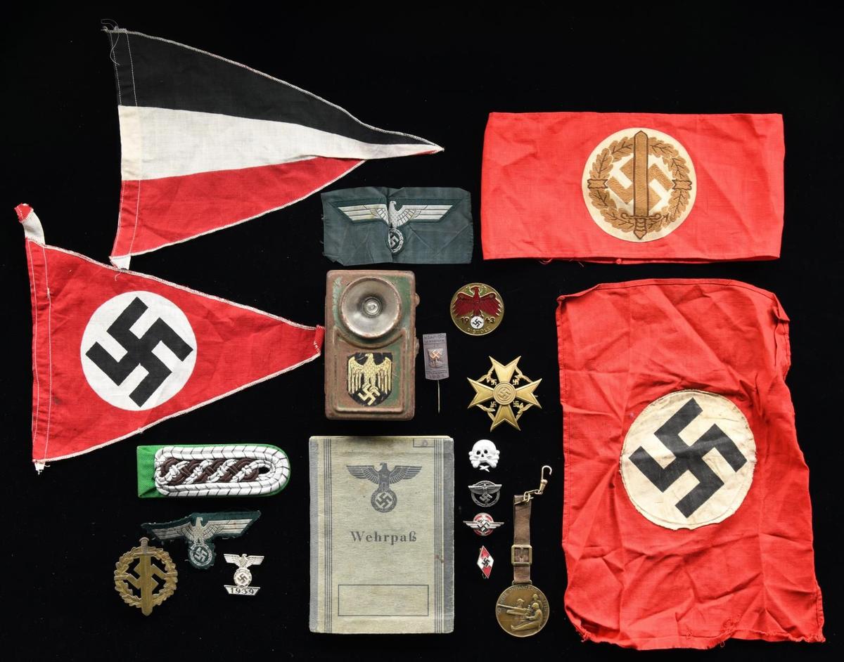 WWII GERMAN BADGES, CLOTH INSIGNIA, & MORE.