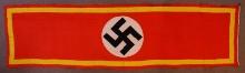 WWII GERMAN GOLD BORDERED BUILDING BANNER.