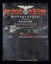 WWII GERMAN NSDAP ENAMELED SIGN ADVERTISING ADVICE