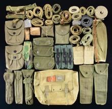 LOT OF ASSORTED MILTARIA & FIREARMS POUCHES.