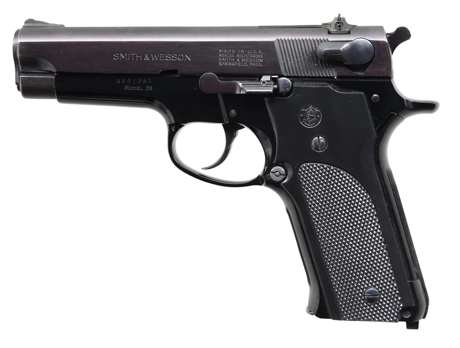 SMITH & WESSON MODEL 59 SEMI AUTO PISTOL.