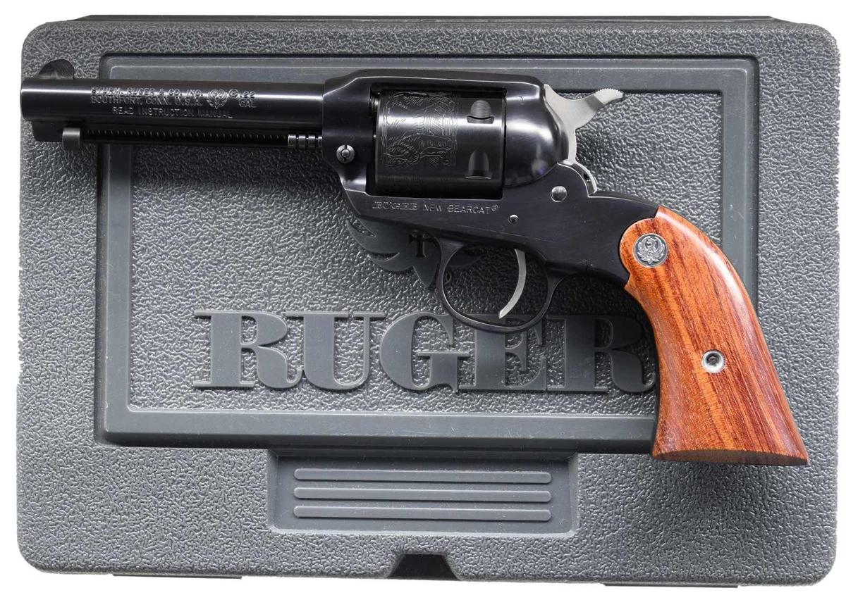 RUGER BLUED NEW BEARCAT REVOLVER.