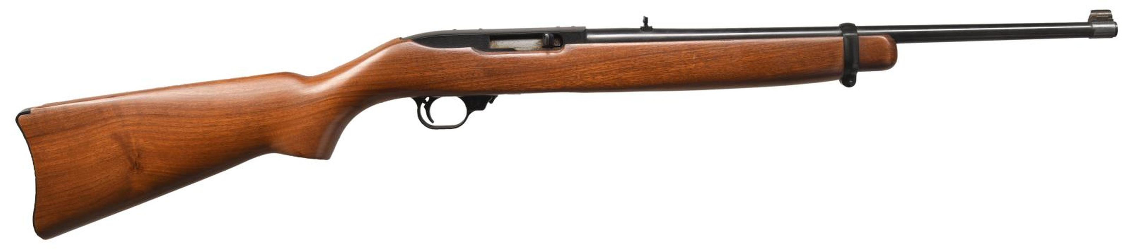 RUGER WALNUT STOCKED 10/22 SEMI-AUTO CARBINE.