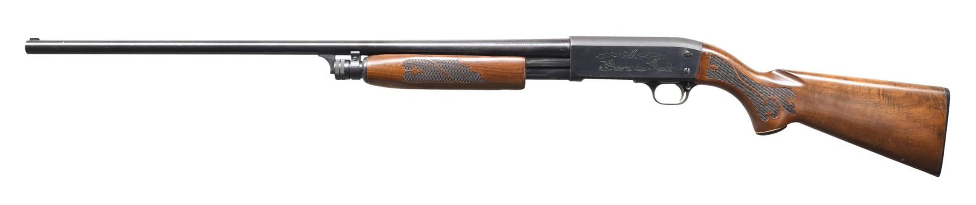 ITHACA 37 FEATHERLIGHT SLIDE ACTION SHOTGUN.