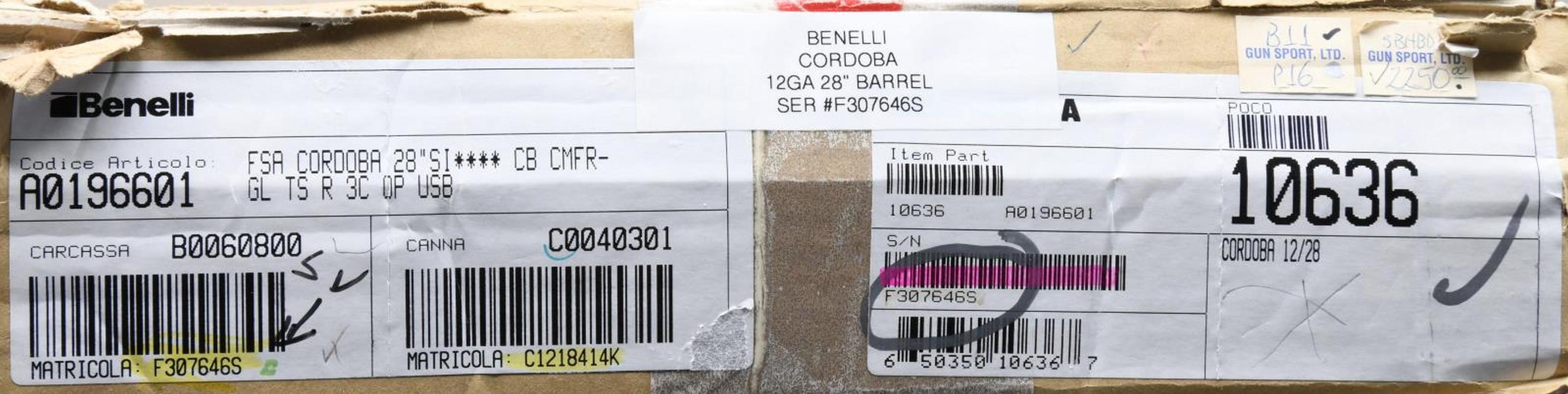 FACTORY SEALED IN BOX BENELLI CORDOBA