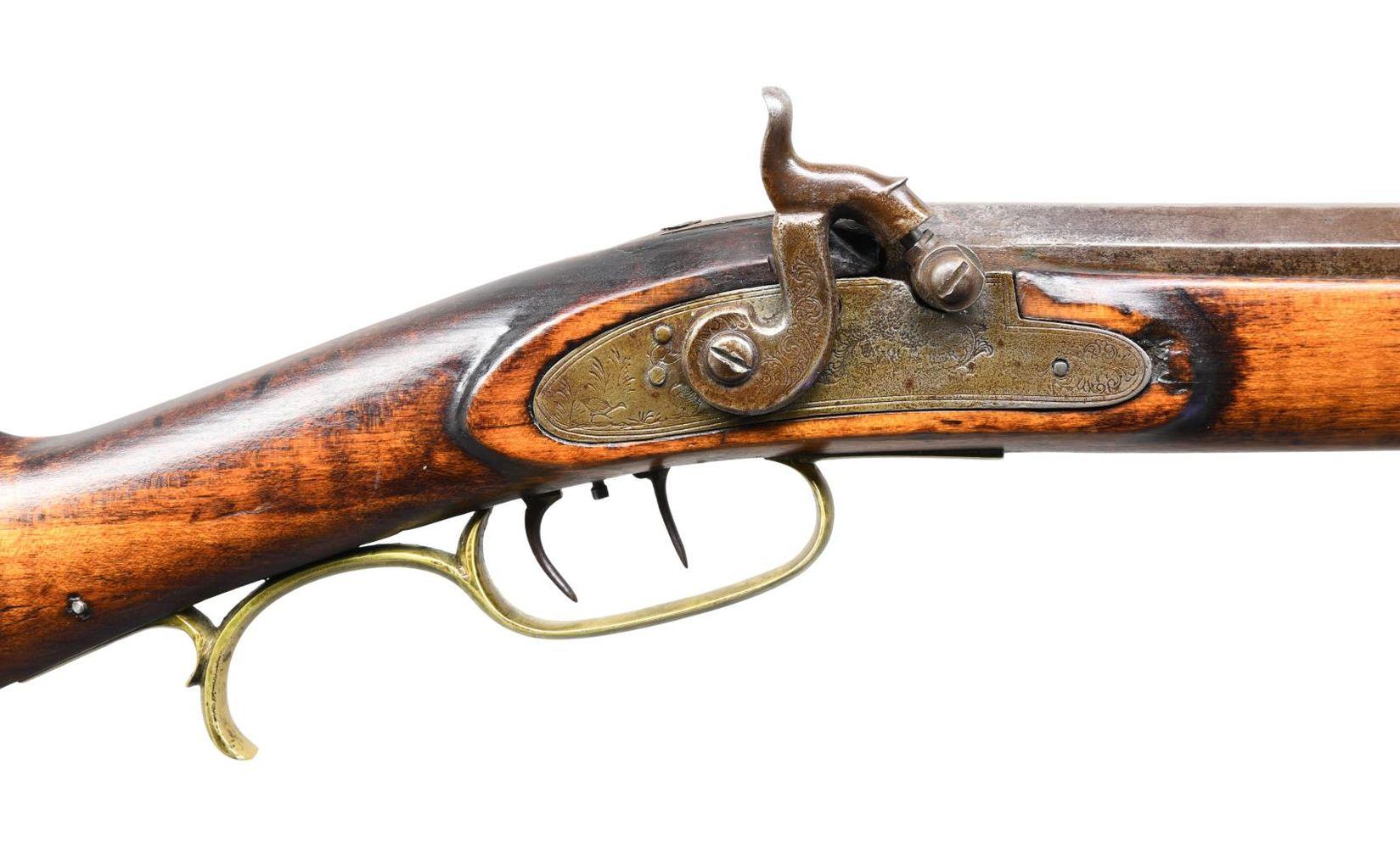 W. MEIER HALF STOCK PERCUSSION KENTUCKY RIFLE.